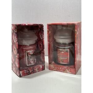 Lot Of 2 Essenza Jar Candles 14oz/Ea- Passion Pomegranate & Red Delicious Apple